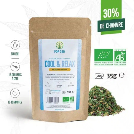Tisane CBD Bio « Cool & Relax » 35 g – Infusion Bio Menthe & Verveine, CBD