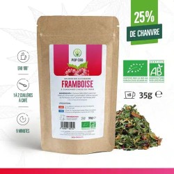 Thé Glacé CBD Bio Framboise 35 g – Pop CBD, Rafraîchissement & Bien-être